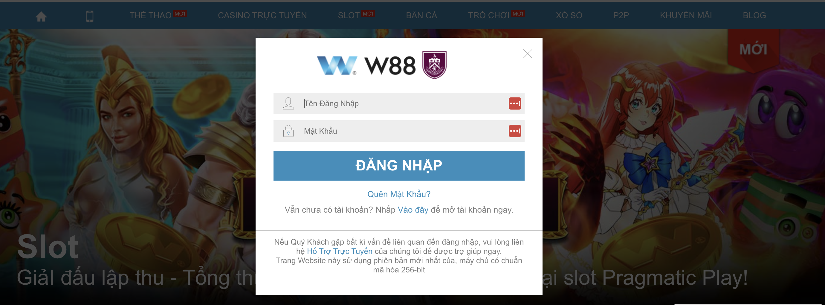 Đăng nhập W88